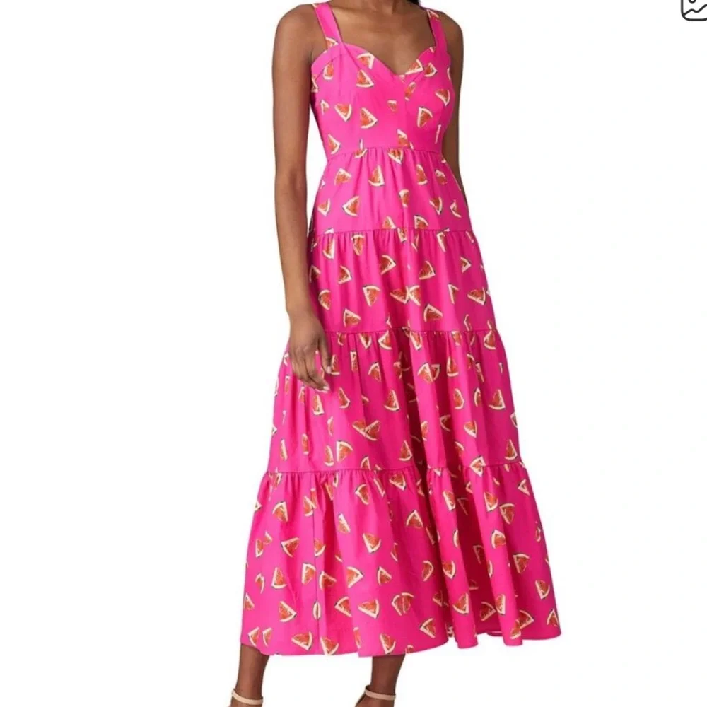 Color Me Courtney Watermelon 🍉 Print Maxi Dress sz 6 - Picture 1 of 7